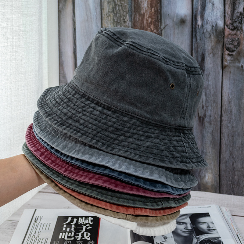 Bucket Hat Embroidered - Nowy Unisex Bucket Hat Fashion Washed