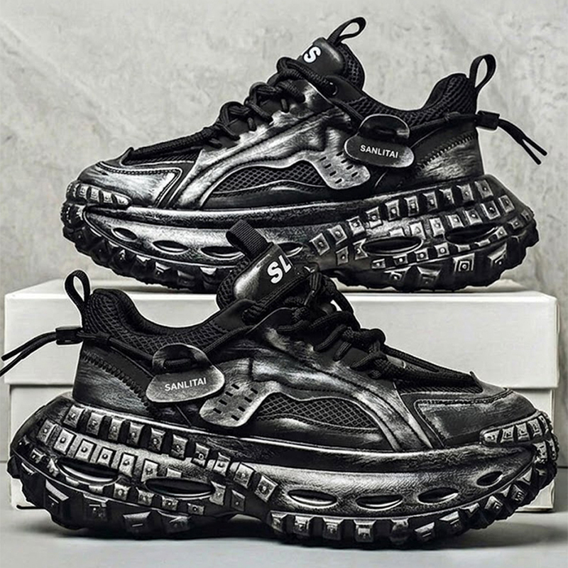 Street Fashion Walking - Duże Rozmiary Męskie Siateczkowe Sneakersy Chunky