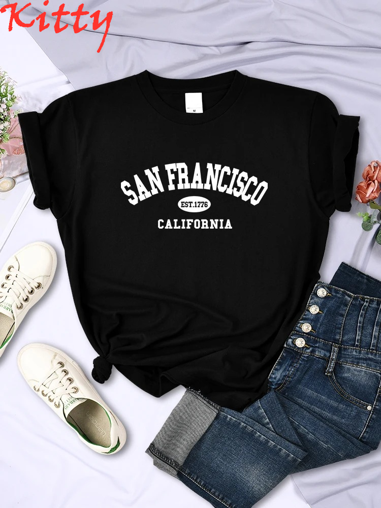 Street Fashion California - Koszulka damska San Francisco Est.1776 California