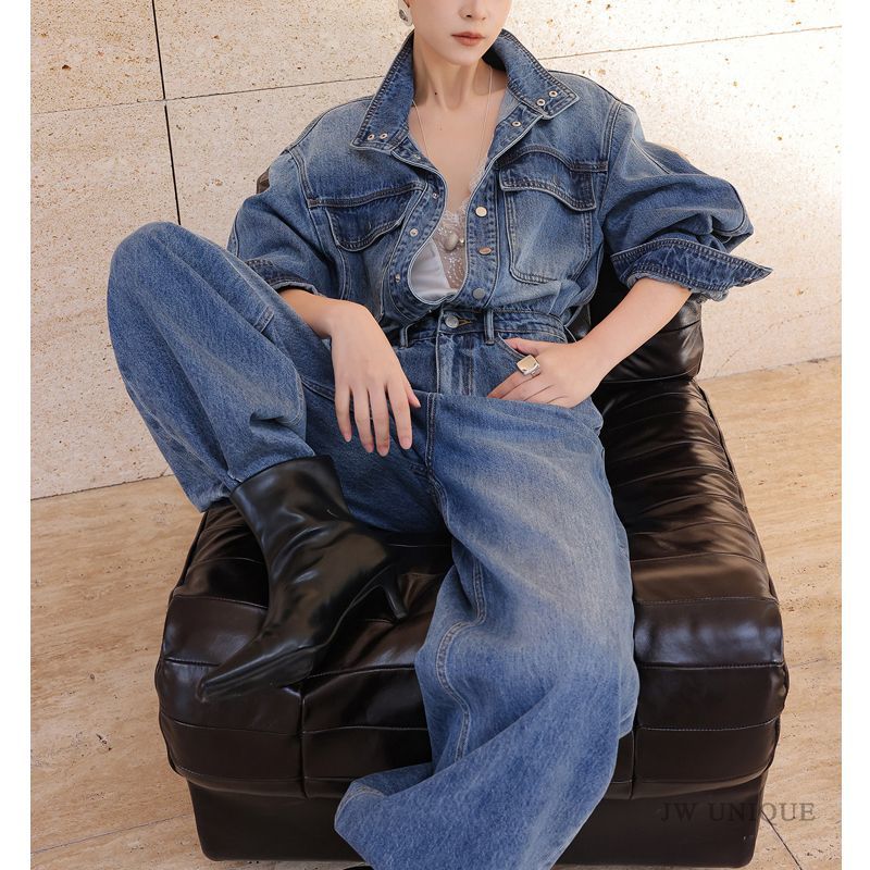 Street Fashion Jeans - Retro Moda Wszechstronny Dżinsowy Kombinezon Damski