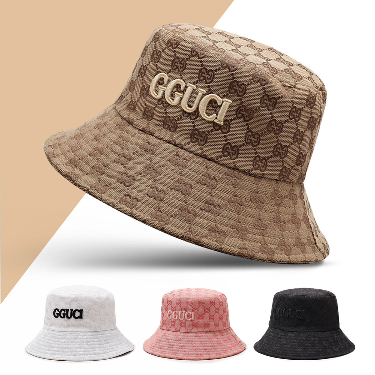 Bucket Hat Embroidered - Unisex czarno-białe haftowane litery spersonalizowany kapelusz