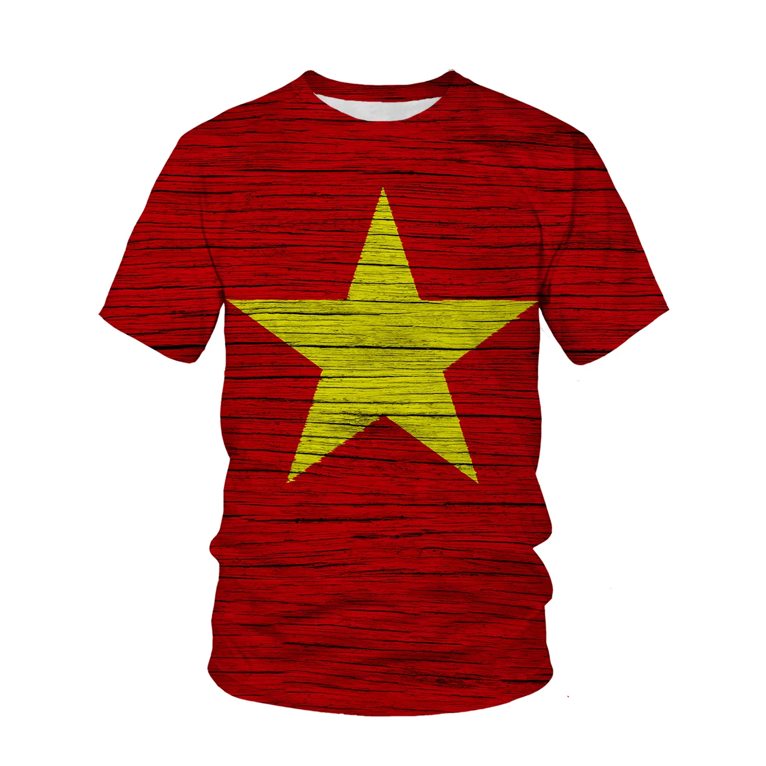 Street Fashion Vietnam - Koszulka męska z nadrukiem flagi Wietnamu,