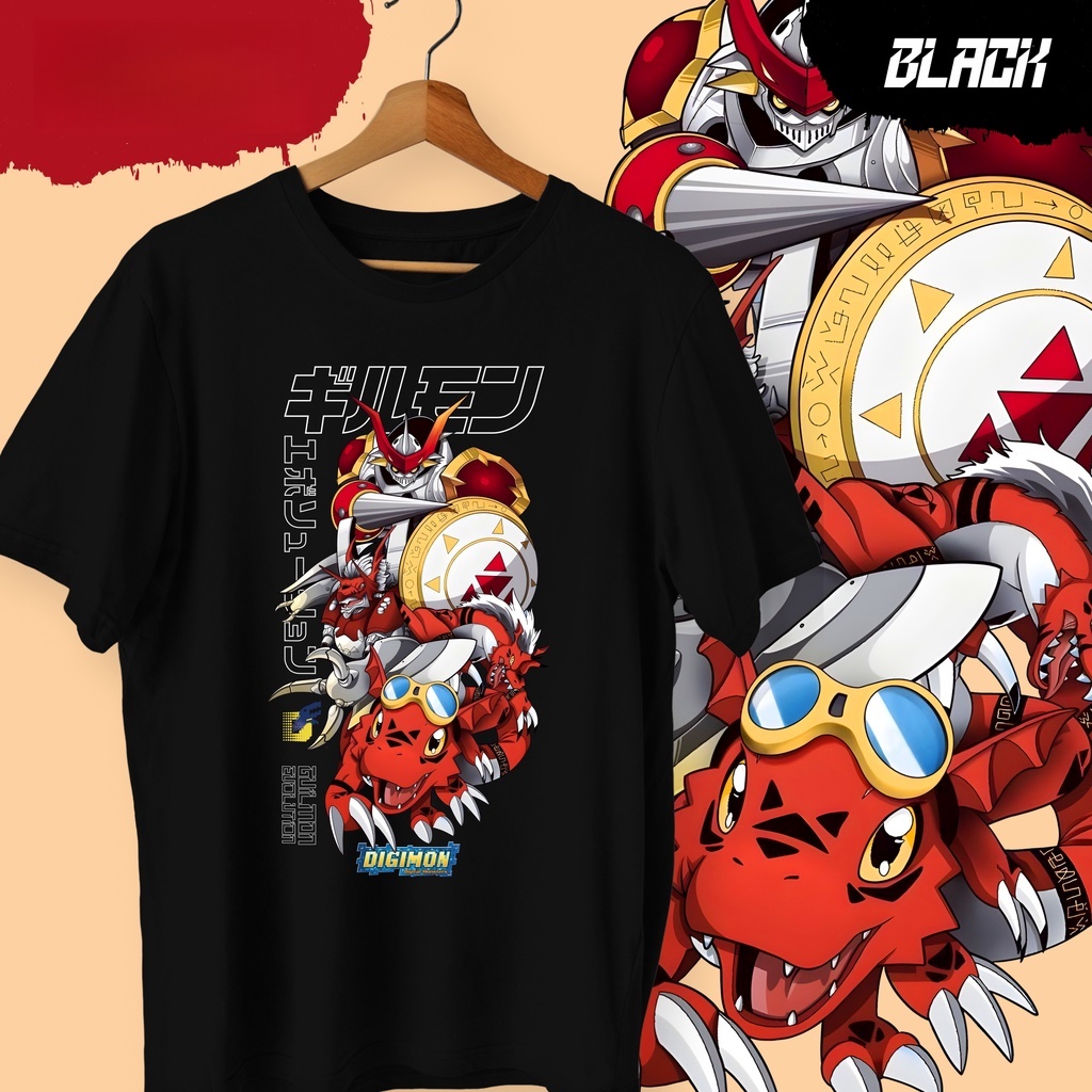 Street Fashion Evolution - Anime Digimon Guilmon Evolution Drukowana bawełniana
