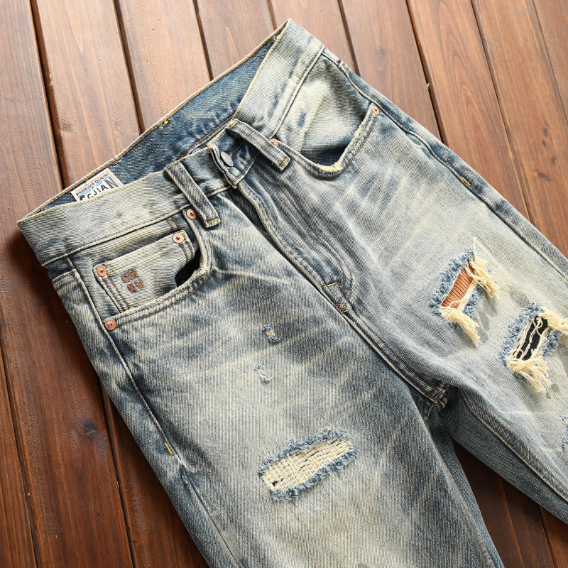 Męskie jeansy z przetarciami w – Street Fashion High End recenzja i cena