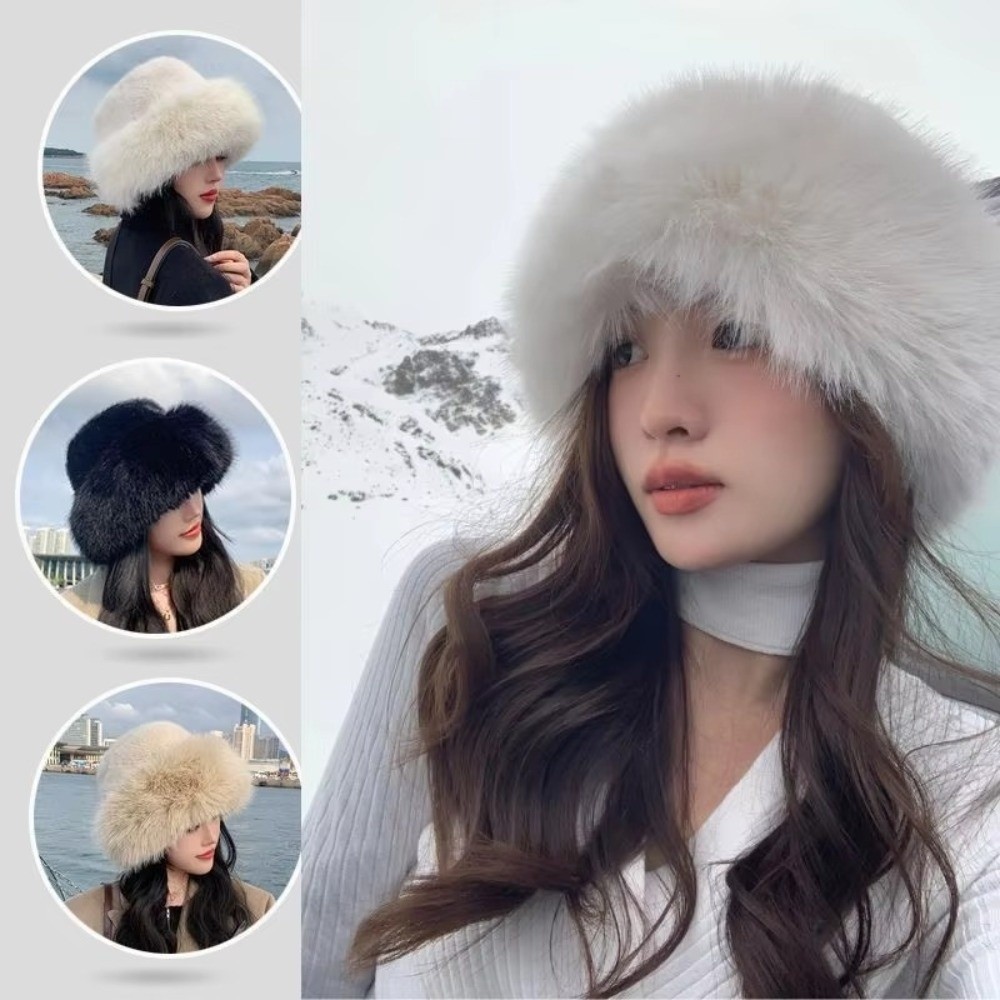 Nowa puszysta zimowa czapka z  – Bucket Hat Embroidered recenzja i cena
